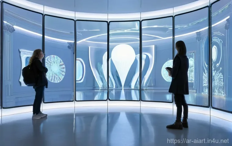 AI 예술가 인터뷰 - **Prompt:** "An abstract and conceptual visualization of an AI-driven creative process. A stream of ...