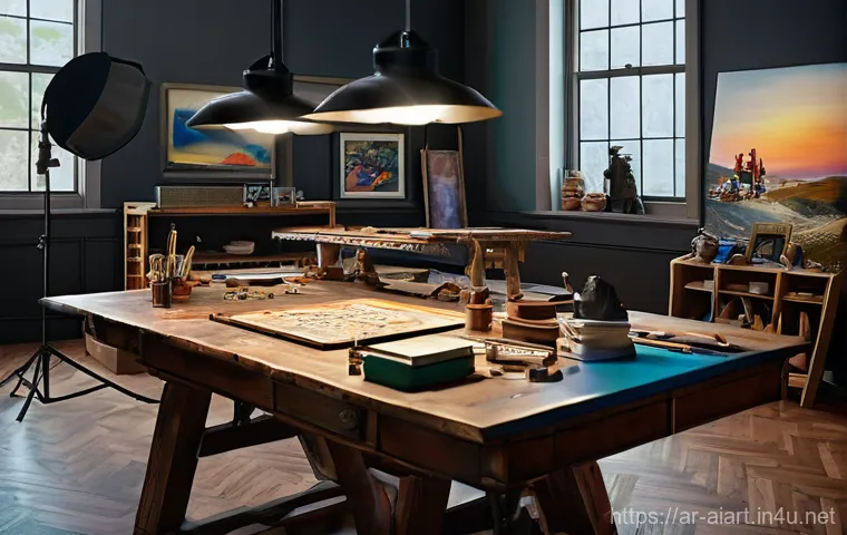 AI 예술과 비주얼 코딩 - Here are three detailed image generation prompts in English: