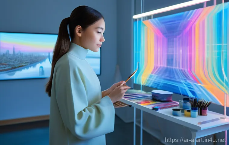 AI 예술과 인터랙티브 퍼포먼스 - Prompt 1: The AI-Enhanced Artist's Studio**