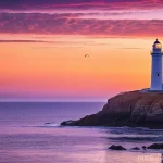 AI 예술과 AI 패턴 생성 - **Prompt 1:** A serene, sun-drenched coastal landscape at golden hour. The foreground features smoot...