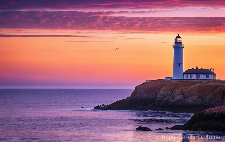 AI 예술과 AI 패턴 생성 - **Prompt 1:** A serene, sun-drenched coastal landscape at golden hour. The foreground features smoot...